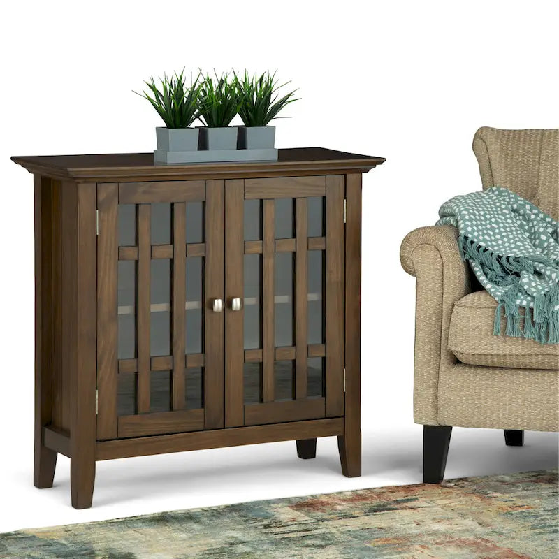 Bahut de rangement de style transitionnel en bois massif, 37 po de largeur - 37 larg. x 17 prof. x 36 haut.