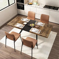 Table à manger rectangulaire rétro avec piètement central gaufré noir