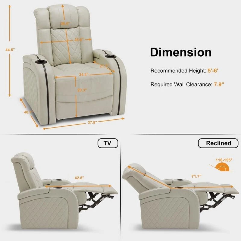 Fauteuil relax électrique (avec têtière réglable)