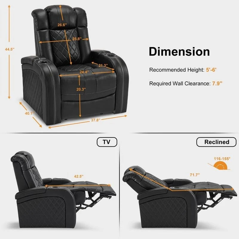 Fauteuil relax électrique (avec têtière réglable)