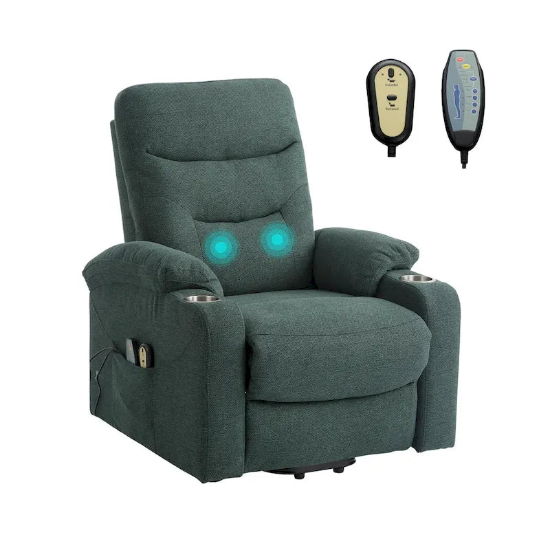 Fauteuil inclinable de massage électrique rembourré avec porte-gobelet