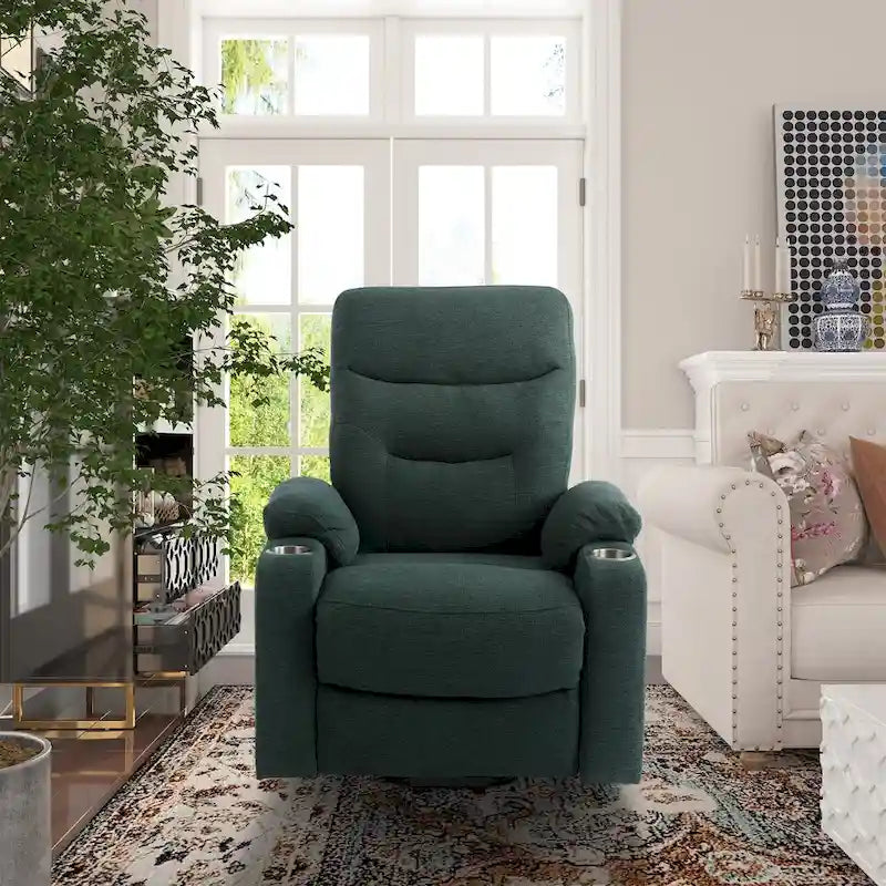 Fauteuil inclinable de massage électrique rembourré avec porte-gobelet