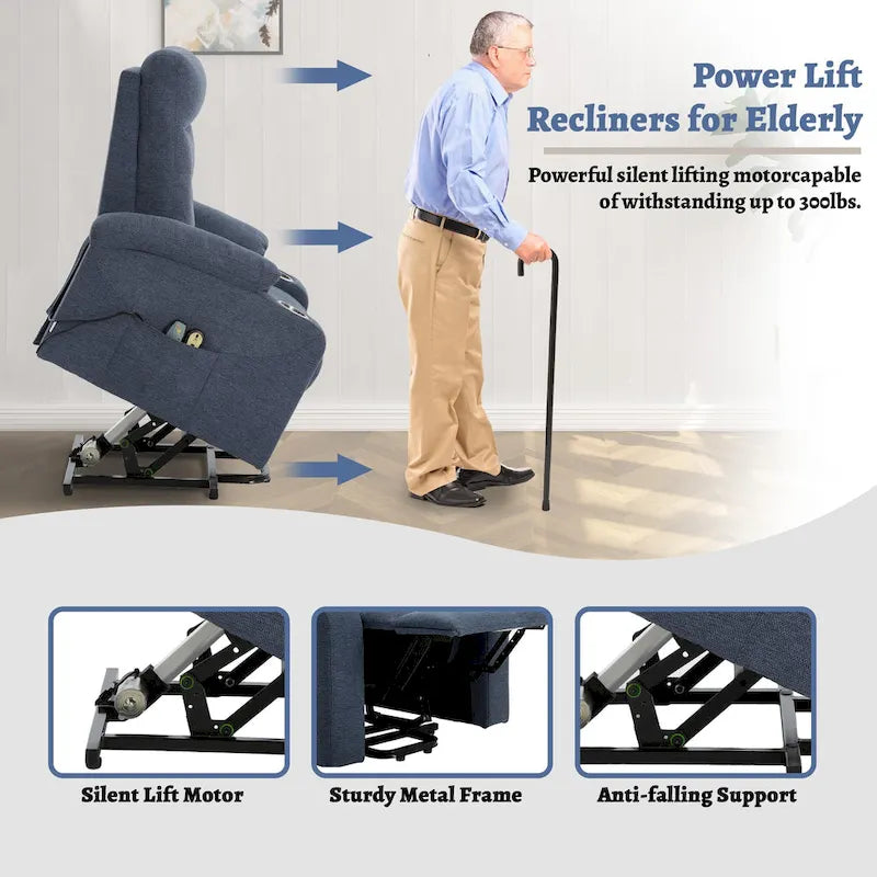 Fauteuil inclinable de massage électrique rembourré avec porte-gobelet