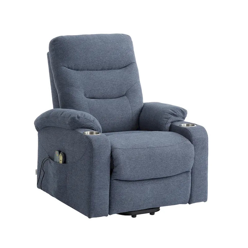 Fauteuil inclinable de massage électrique rembourré avec porte-gobelet