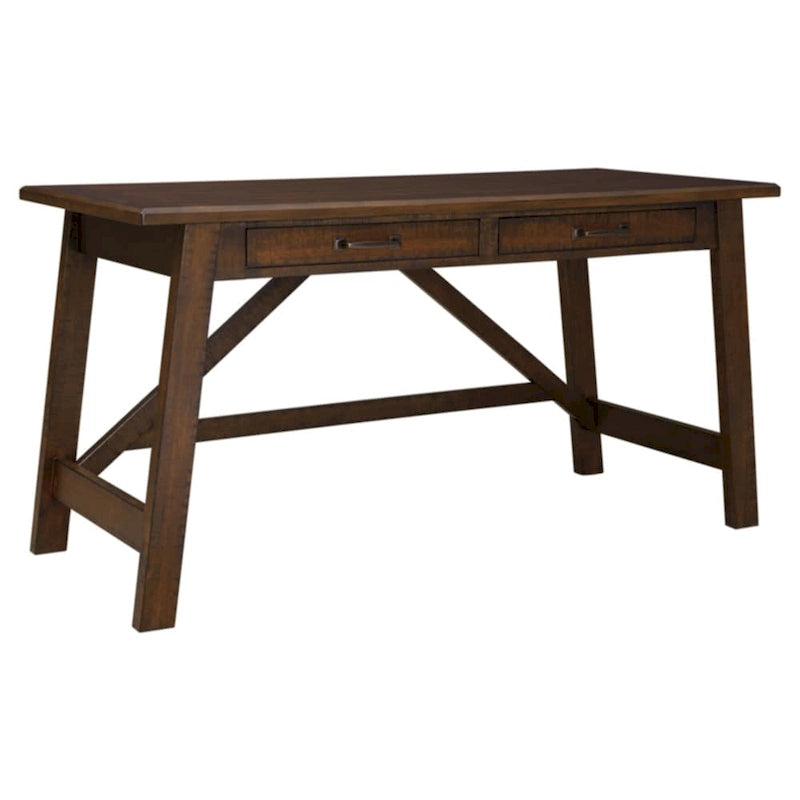 Grand bureau avec pieds en bois marron rustique
