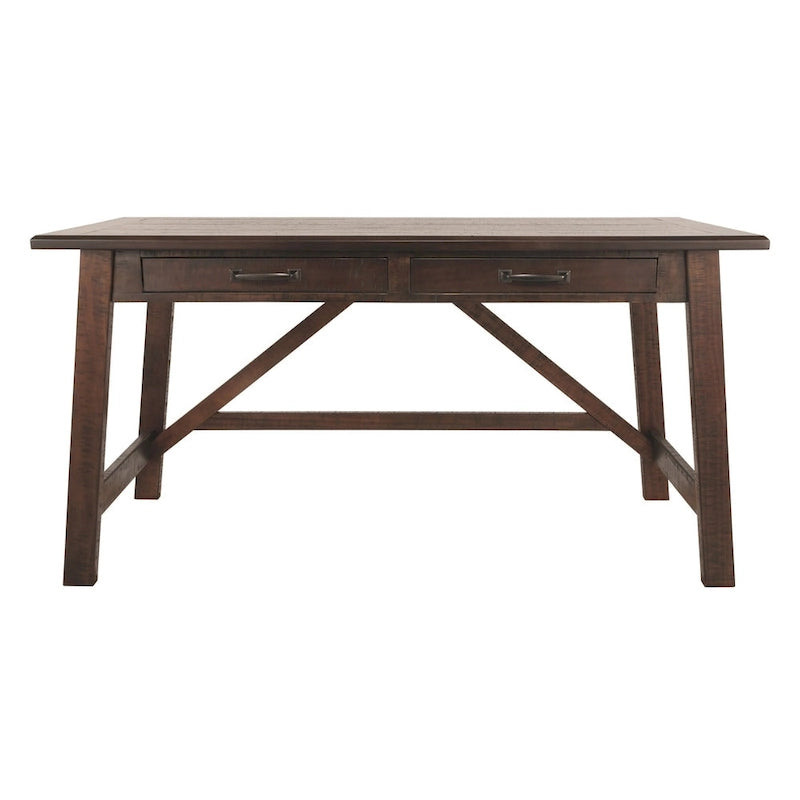 Grand bureau avec pieds en bois marron rustique