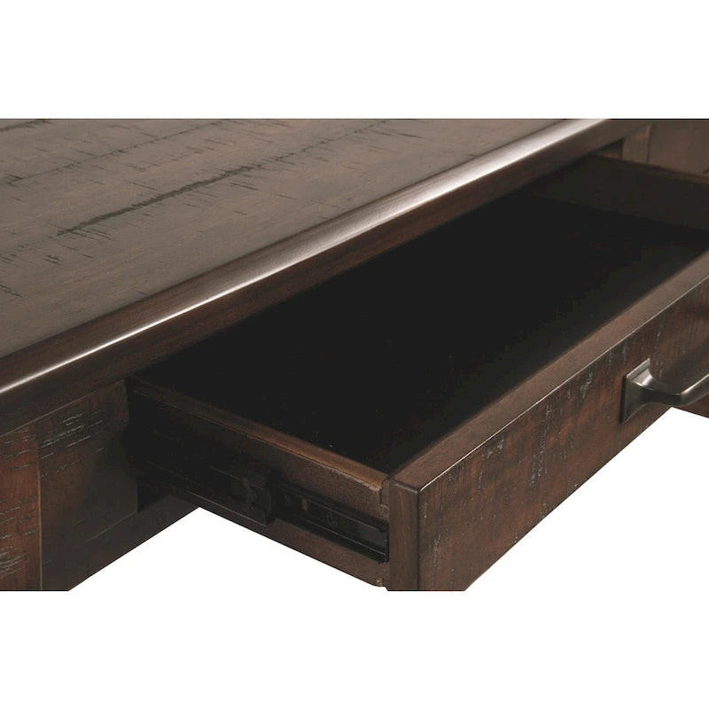 Grand bureau avec pieds en bois marron rustique