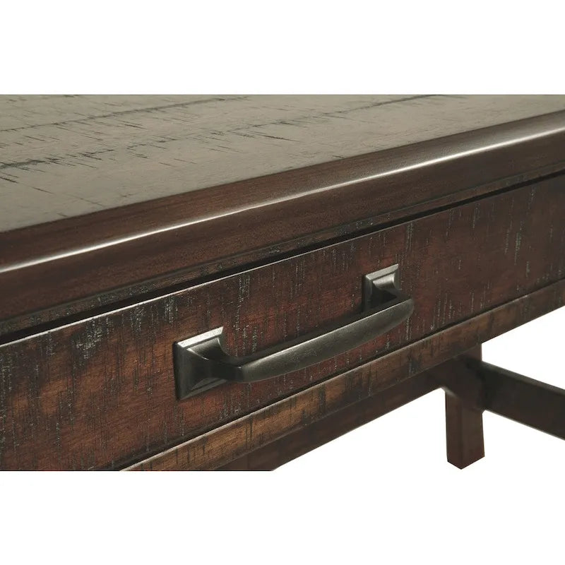 Grand bureau avec pieds en bois marron rustique