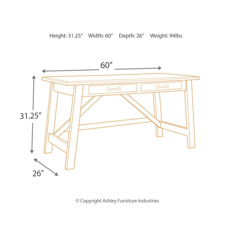 Grand bureau avec pieds en bois marron rustique