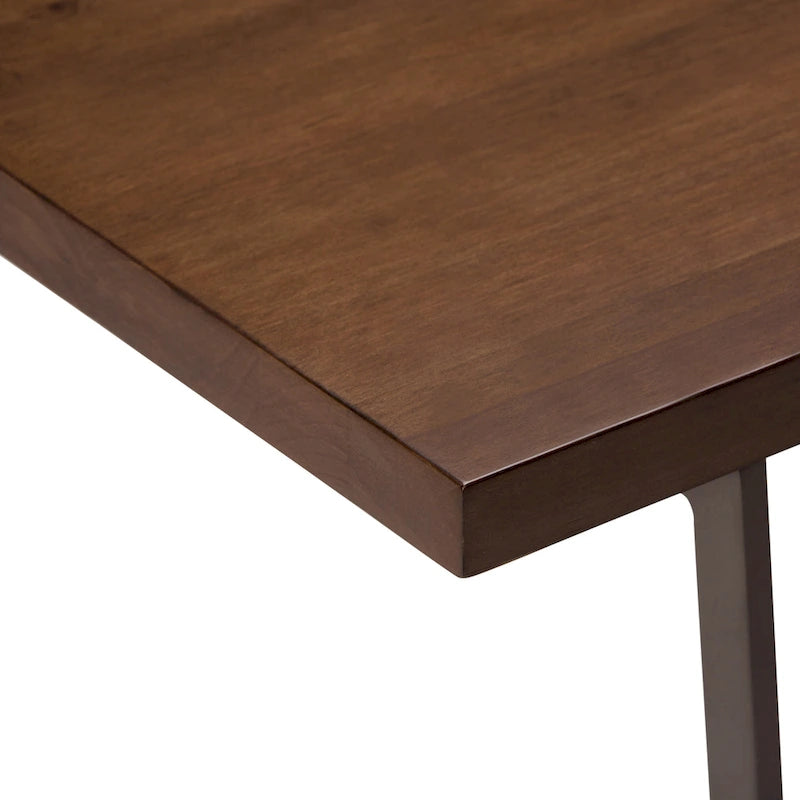 Bureau de 66 pouces de large en bois massif de style industriel moderne, marron vieilli naturel.