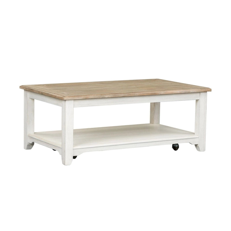 Table basse rectangulaire (sur roulettes)