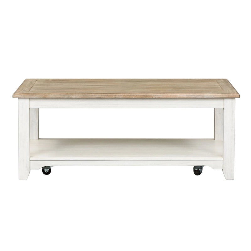 Table basse rectangulaire (sur roulettes)