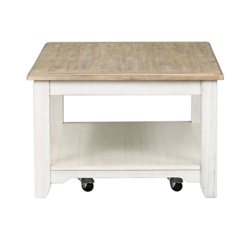Table basse rectangulaire (sur roulettes)