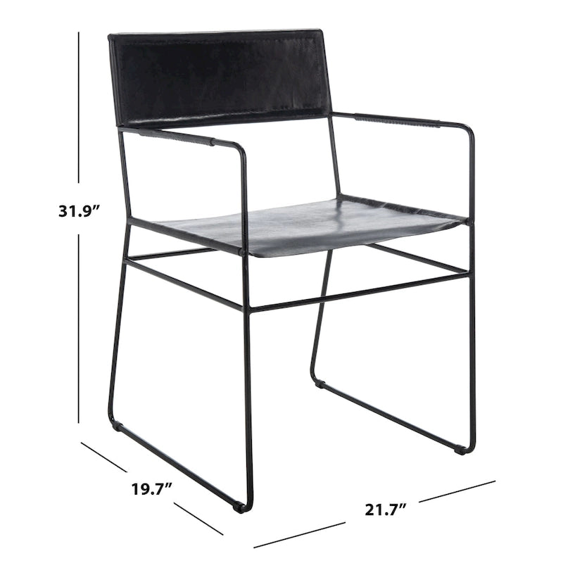 Chaises de salle à manger en cuir véritable (deux chaises)