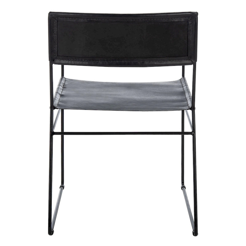 Chaises de salle à manger en cuir véritable (deux chaises)
