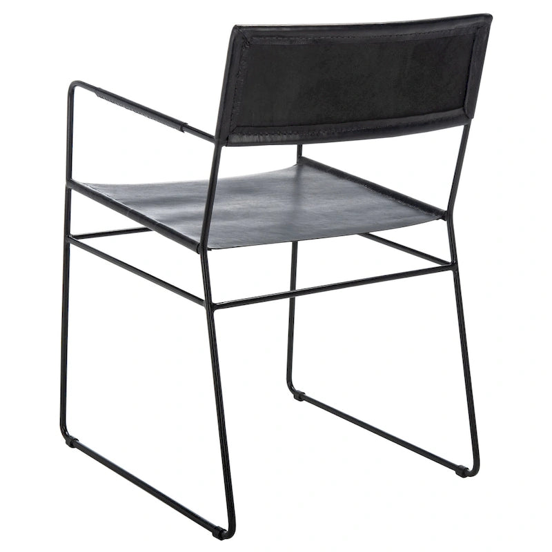 Chaises de salle à manger en cuir véritable (deux chaises)