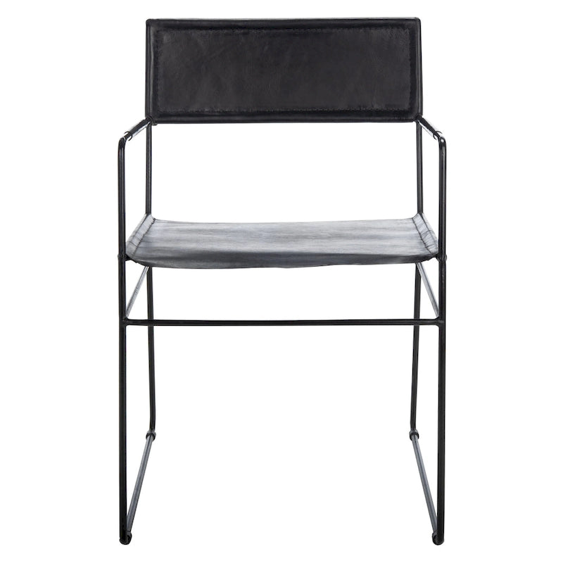 Chaises de salle à manger en cuir véritable (deux chaises)