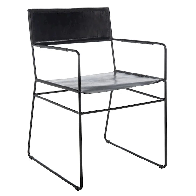 Chaises de salle à manger en cuir véritable (deux chaises)