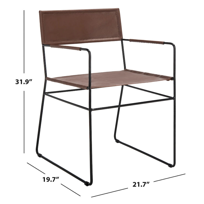 Chaises de salle à manger en cuir véritable (deux chaises)