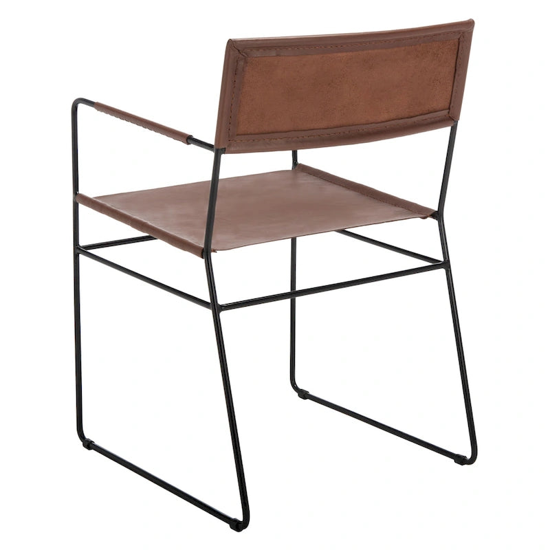 Chaises de salle à manger en cuir véritable (deux chaises)