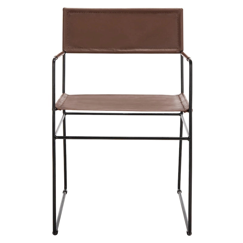 Chaises de salle à manger en cuir véritable (deux chaises)