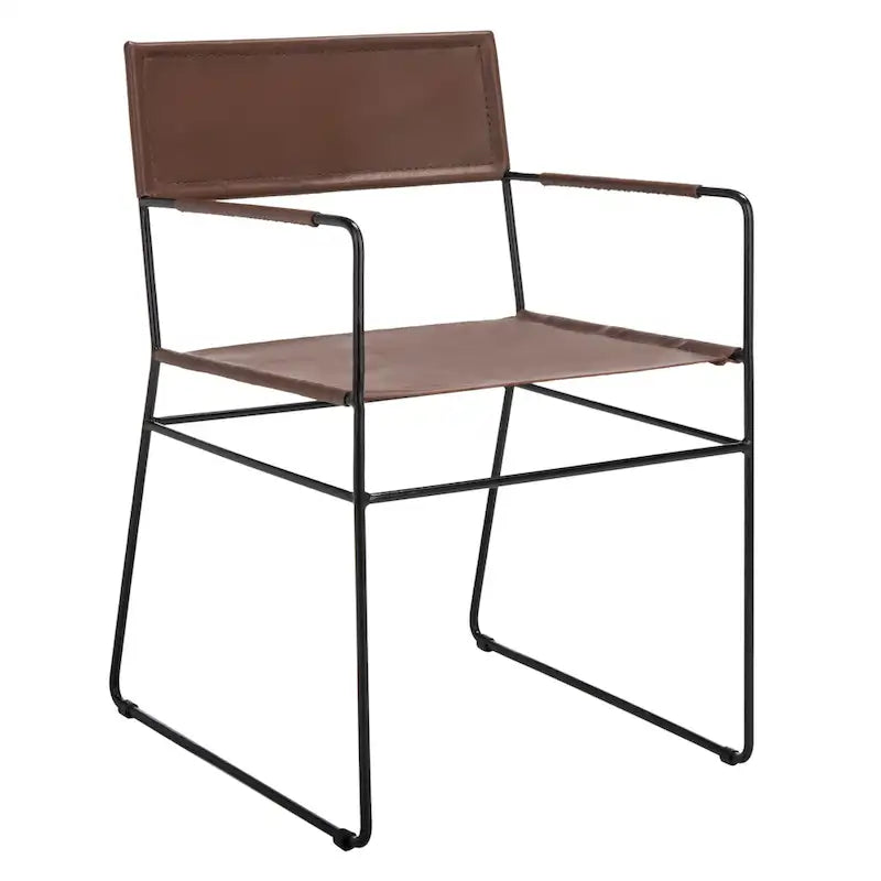 Chaises de salle à manger en cuir véritable (deux chaises)