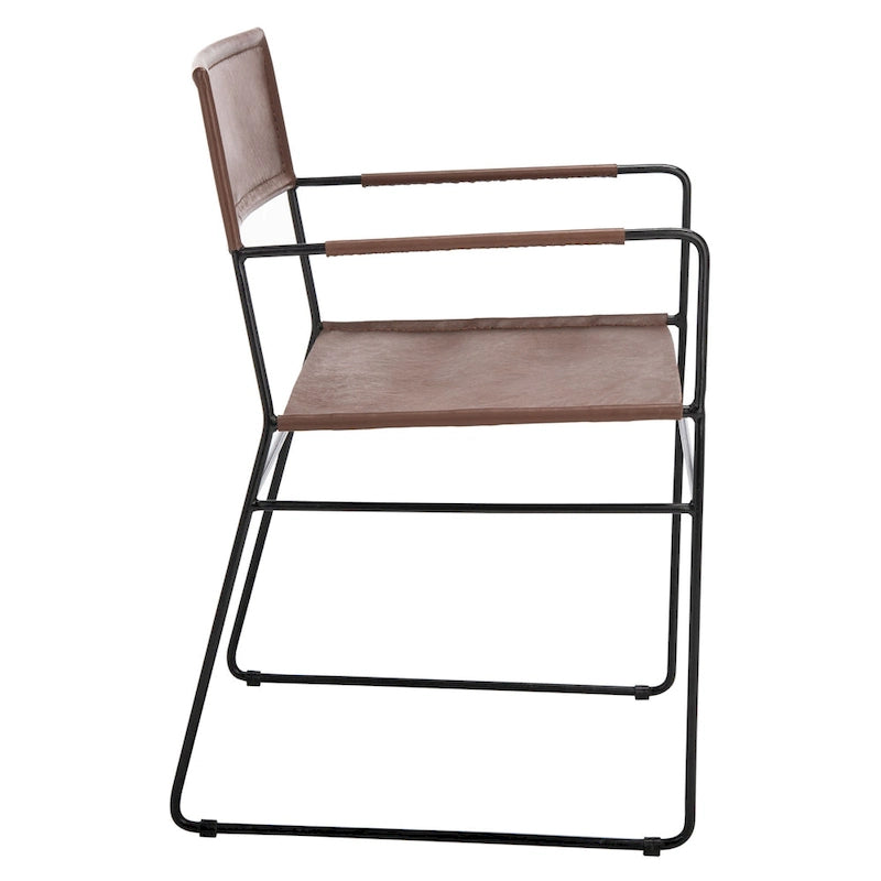 Chaises de salle à manger en cuir véritable (deux chaises)