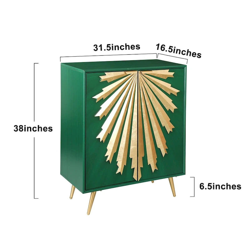 Meuble de rangement à double porte en bois massif, de style médiéval, en forme de lunettes de soleil