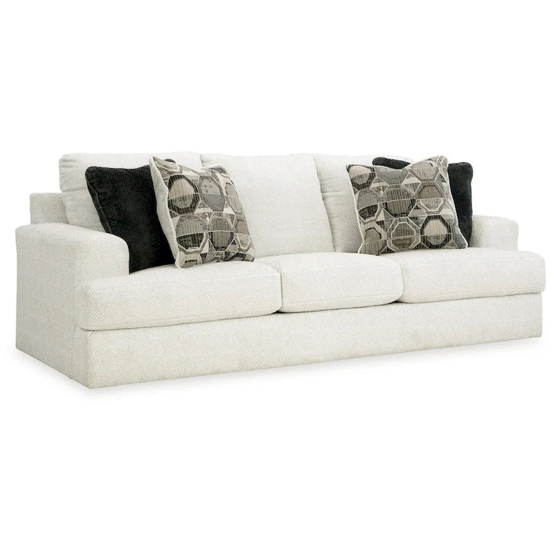 Canapé de 244 cm en tissu polyester blanc doux