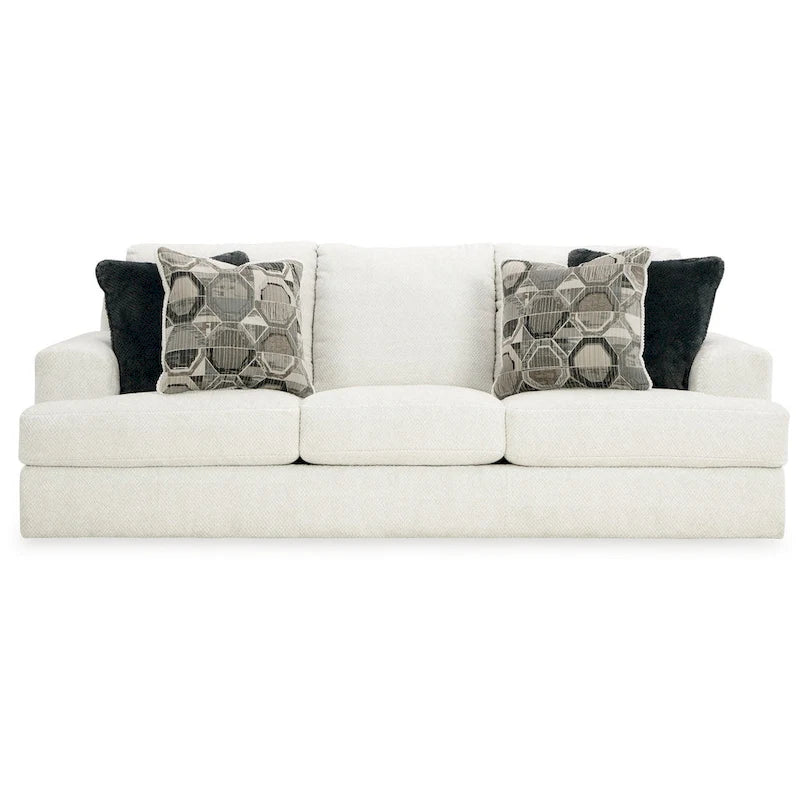 Canapé de 244 cm en tissu polyester blanc doux