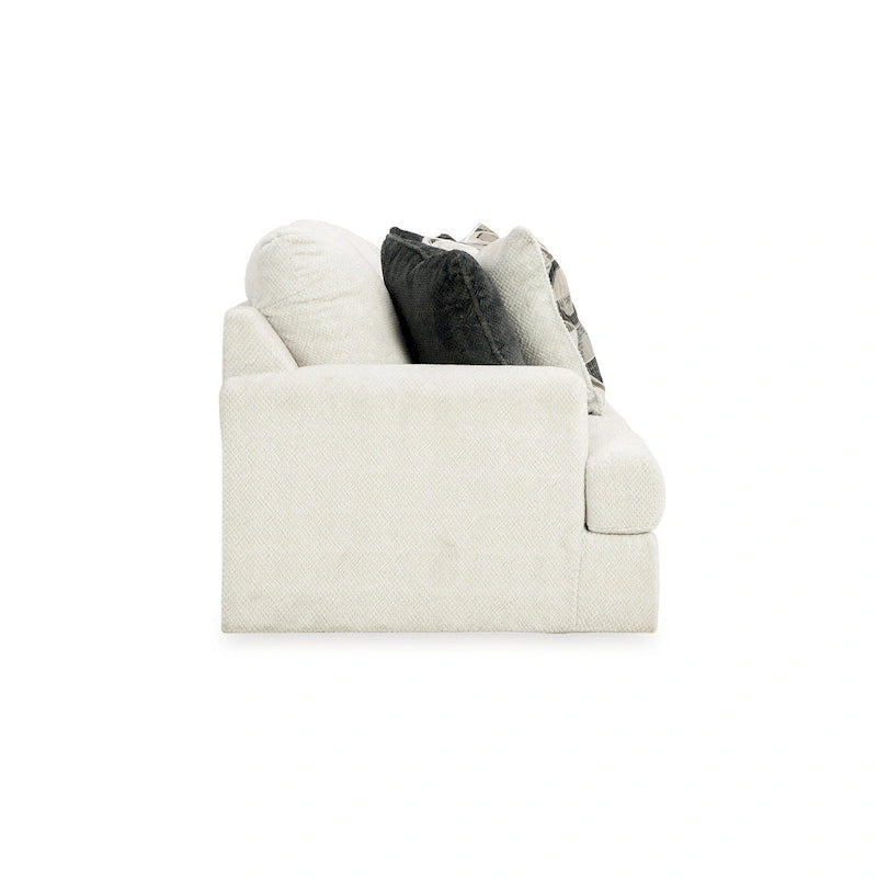 Canapé de 244 cm en tissu polyester blanc doux