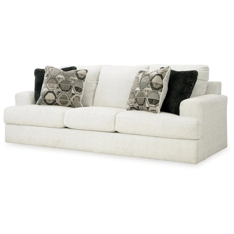 Canapé de 244 cm en tissu polyester blanc doux