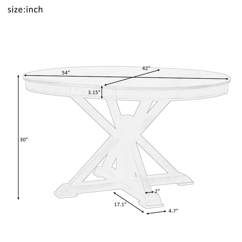 Table à manger extensible fonctionnelle de style rétro