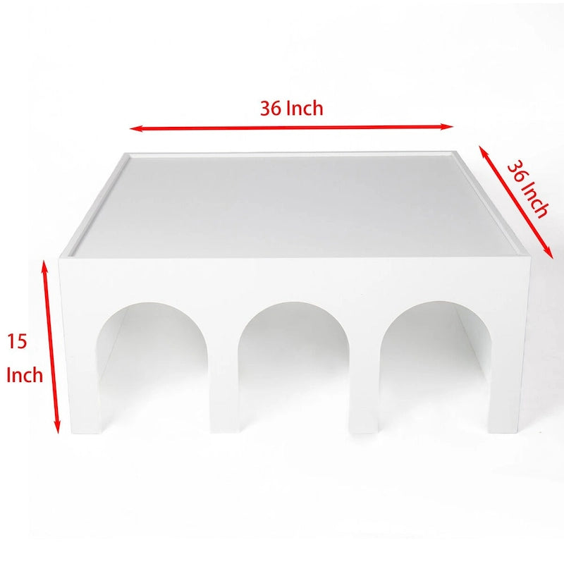 Étagère bibliothèque blanche à quatre niveaux et table basse multifonctionnelles