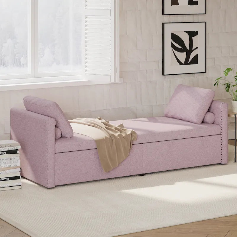 Lit simple moderne de style inclinable avec deux tiroirs