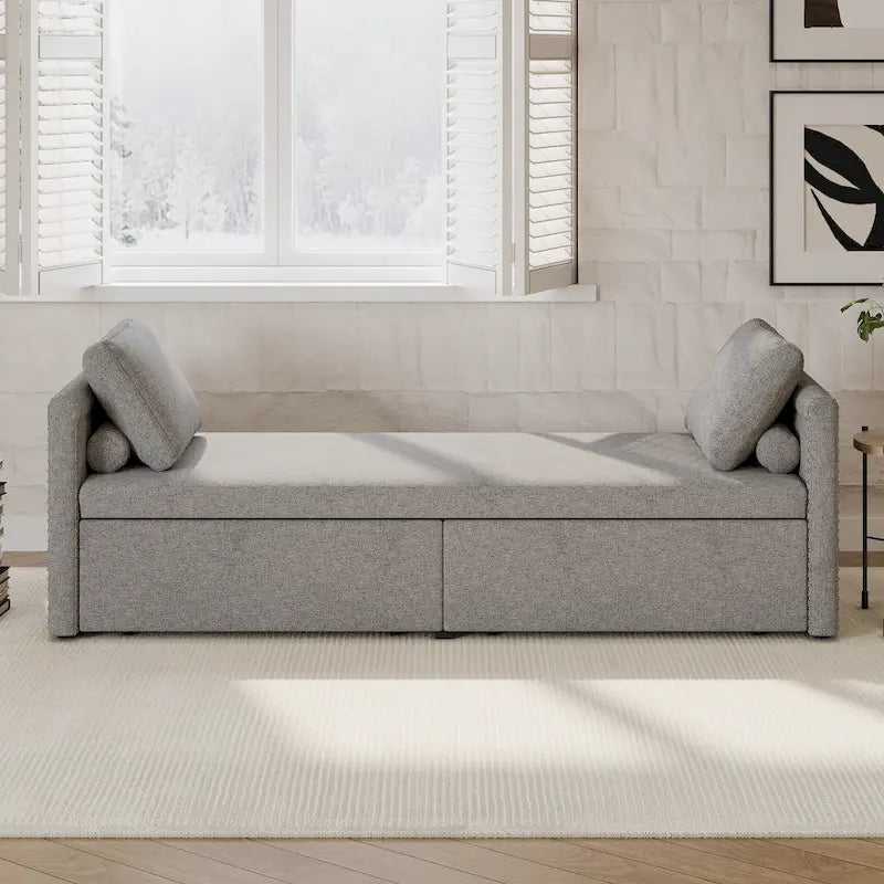 Lit simple moderne de style inclinable avec deux tiroirs