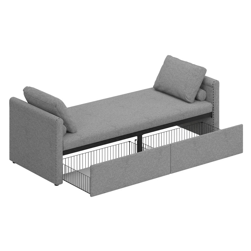 Lit simple moderne de style inclinable avec deux tiroirs