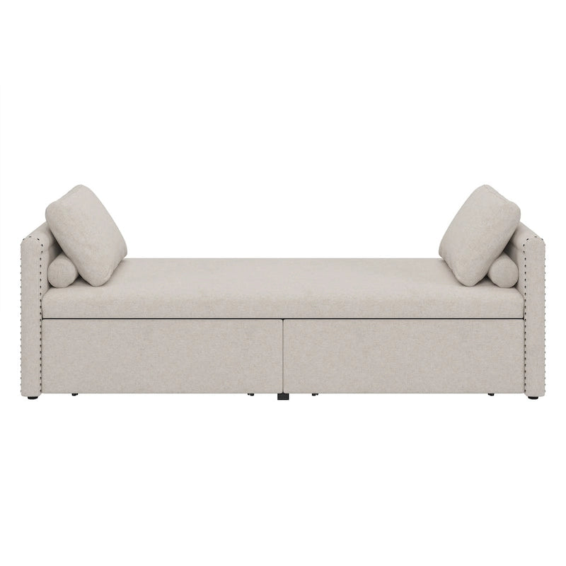 Lit simple moderne de style inclinable avec deux tiroirs