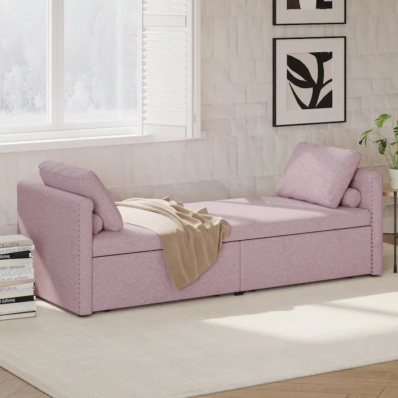 Lit simple moderne de style inclinable avec deux tiroirs