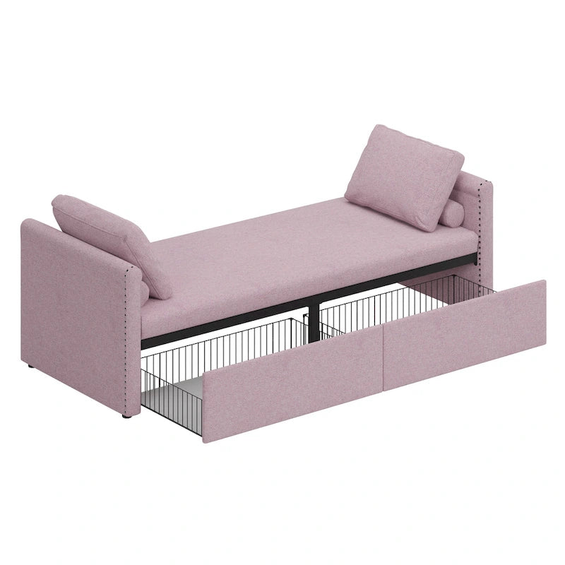 Lit simple moderne de style inclinable avec deux tiroirs