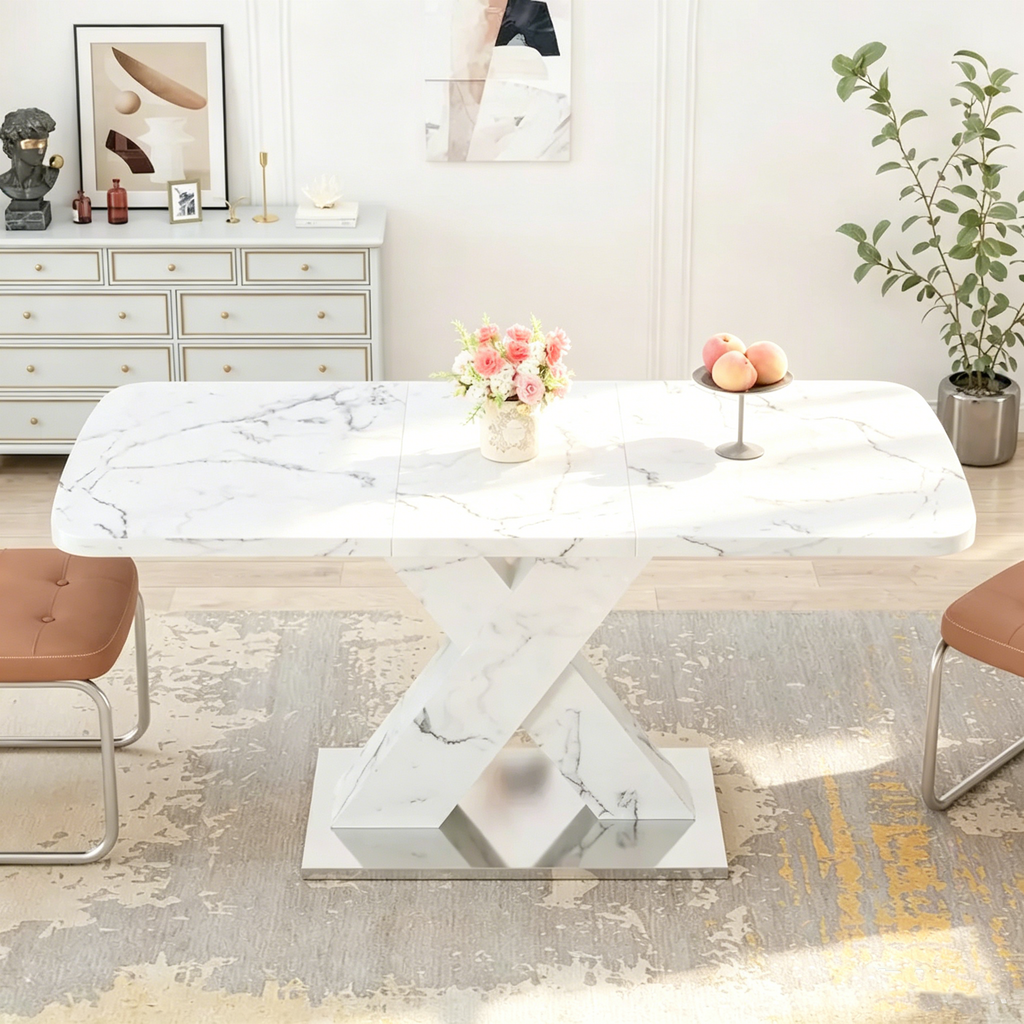 Table à manger carrée extensible moderne pour cuisine