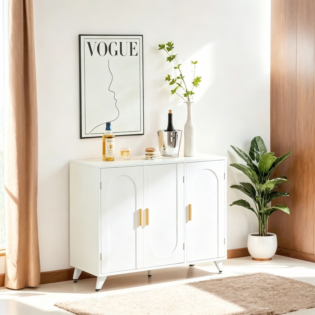 Buffet avec 3 portes et étagères amovibles